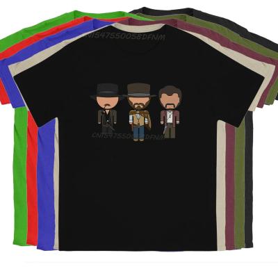 The Blocky Vector Eds Classic T-shirts Men Pure Cotton Anime T-Shirt Camisas The Good The Bad and The Ugly Film Male Tees Tops