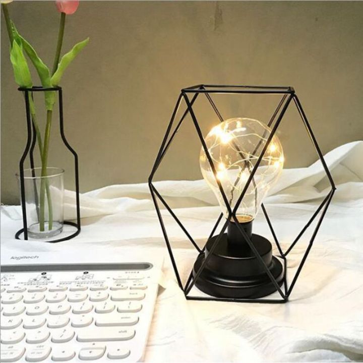 lukloy-blackpinkgold-iron-art-nightlight-with-led-copper-wire-string-light-simple-table-for-table-light-christmas-gift