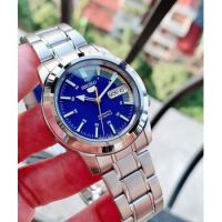 SEIKO 5 Automatic รุ่น SNKK27K1 นาฬิกาข้อมือผู้ชายสายสแตนเลส หน้าปัดสีน้ำเงิน -ของแท้ 100% รับประกันสินค้า1 ปีเต็ม