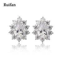 Ruifan Waterdrop เพทายต่างหูเงิน925อินเทรนด์ต่างหูสตั๊ดสำหรับผู้หญิงเลดี้เครื่องประดับฤดูร้อน2023ใหม่ในหู YEA021