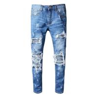 Fast Shipping Explosion Amiri Brand Price Discount Cotton Bomb MenS Slim European And American Style Denim Trousers