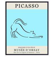 ศิลปะบนผนังปาโบลปีกัสโซ-โปสเตอร์ Picasso-การตกแต่งบ้านแมว-ศิลปะบนผนังแมวสีฟ้า-โปสเตอร์ปาโบลปีกัสโซ-พิมพ์ลายปาโบลปีกัสโซ-ศิลปะปิกัสโซ่ปาโบลปีกัสโซ-เครื่องตกแต่งฝาผนังแมว-ของขวัญคู่รักแมวน่ารักสำหรับผู้หญิง-8x10