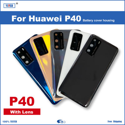 สำหรับ Huawei P40 ฝาครอบแบตเตอรี่ด้านหลังประตูด้านหลังสำหรับ Huawei P40 แบตเตอรี่พร้อมเลนส์กล้อง-lfdddd