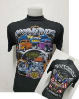 เสื้อยืดฮาเลย์ Harley-Davidson ผ้าบาง50 ผ้ามุ้ง ผ้าบางใส่สบาย สไตล์วินเทจ ป้ายVintage 3D EMBLEM [ S M L XL ]