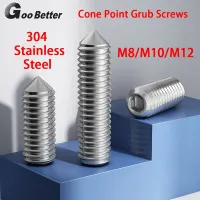 A2(304) Stainless Steel Cone Point Grub Screws Allen Key Socket Set Screws M3 M4 M5 M6