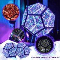 Night Light Infinite Dodecahedron Color Creative and Cool Art Light Children Bedroom LED Luminaria Galaxy Projector Table Lamp