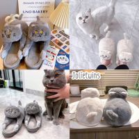 พร้อมส่ง?? รองเท้า รองเท้าแมว Slipper สลิปเปอร์ขนนุ่ม รองเท้าใส่ในห้อง รองเท้าขนนุ่ม รองเท้ากันหนาว รองเท้าน่ารัก