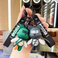 【LZ】☼  Cool Bear Keychain para crianças Pingente animal de desenho animado criativo Pingente chave do carro Brinquedo pequeno presente para casal Presente de festa de aniversário