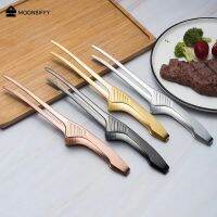 Korean Delicate Metal Barbecue Clips Anti-slip Self-standing Tongs Multi-purpose Food Clips Kitchen Gadgets Barbecue Accessories Cooking Utensils