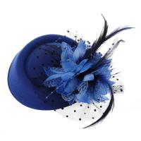 อุปกรณ์เสริมผมแฟชั่นผู้หญิงเซ็กซี่ Fascinator ค็อกเทลหมวก Tea Hat Hat Wedding Church Headwear กับ Veil Flower Feather