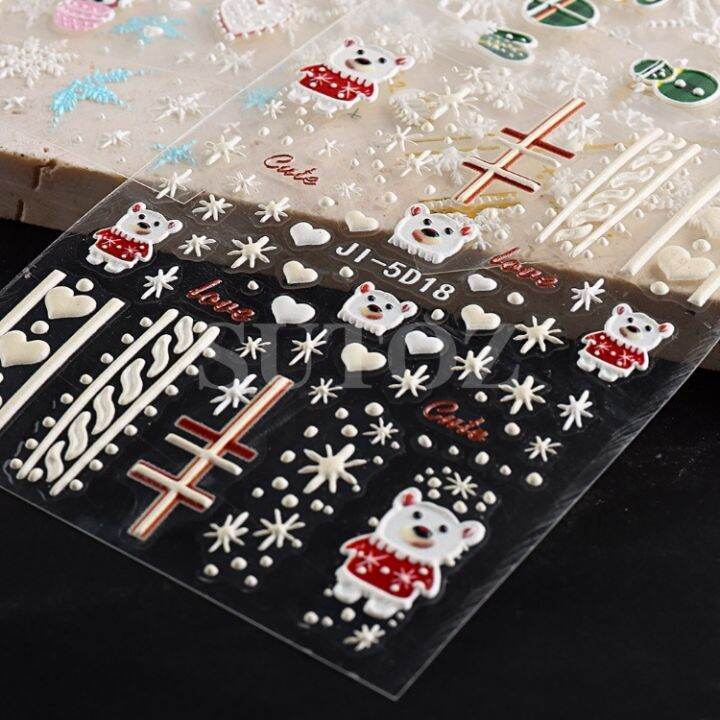 stiker-kuku-motif-snowflake-beruang-natal-5d-5211059