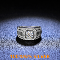 925สีเงินสเตอร์ลิงแหวน D สี Mossan เพชรสีเงินสเตอร์ลิงอย่างรวดเร็วแหวนผู้ชายเครื่องประดับหมั้นคลาสสิก