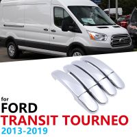 สำหรับ Ford Transit Tourneo MK4 2013 ~ 2019ที่จับประตูชุบโครเมียมฝาครอบที่จับตกแต่งภายนอกรถหมวกแก๊ป Lis Pigura