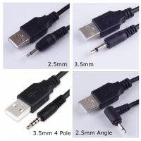 Black 1m USB Jack Aux 2.5mm 3.5mm Mono Audio 4 Pole cable USB2.5 2.5 mm USB jack USB 2.0 to DC2.5mm 2A charging power cable 3FT