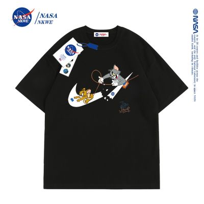 [ส่งของ]เสื้อยืดแขนสั้น พิมพ์ลาย NASA co-nded cat and mouse ขนาดใหญ่ สําหรับผู้ชาย และผู้หญิง