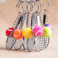 Tennis Racket Keychain - Cute Sport Mini Keychain car 6 color Pendant Keyring Sports Key Chain Who love sports Gifts 17248 Key Chains