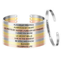 10PCSlot Cuff Mantra Bangles Bracelet Customized Engraved "BLESSED" Inspirational Jewelry Perfect Gift Mothers Day SL-059*10