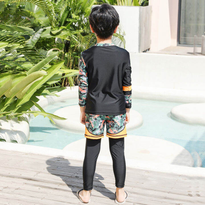children-swimsuit-long-sleeve-wetsuit-print-rash-guard-summer-kids-beach-bathing-suit-sport-bodysuit-girls-boys-swimwear-set