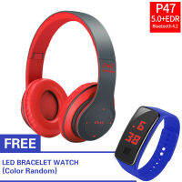 【พร้อมฟรีนาฬิกา LED】หูฟังบลูทูธ P47 เสียงดี Wireless Bluetooth Stereo Headset หูฟังบลูธูทไร้สาย ขายดี