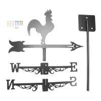 Rooster Weather Vane - Retro Cockerel Weathervane Silhouette - Decorative Wind Direction Indicator for Outdoor Yard Farm