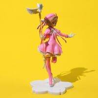 โมเดลตุ๊กตาขยับแขนขาได้ชุดคอสเพลย์card Captor SAKURA สีชมพูน่ารักใหม่ (สไตล์) ของตกแต่งรถเค้กไม้เท้าวิเศษของขวัญฟิกเกอร์ขนาดเล็กทำจาก PVC