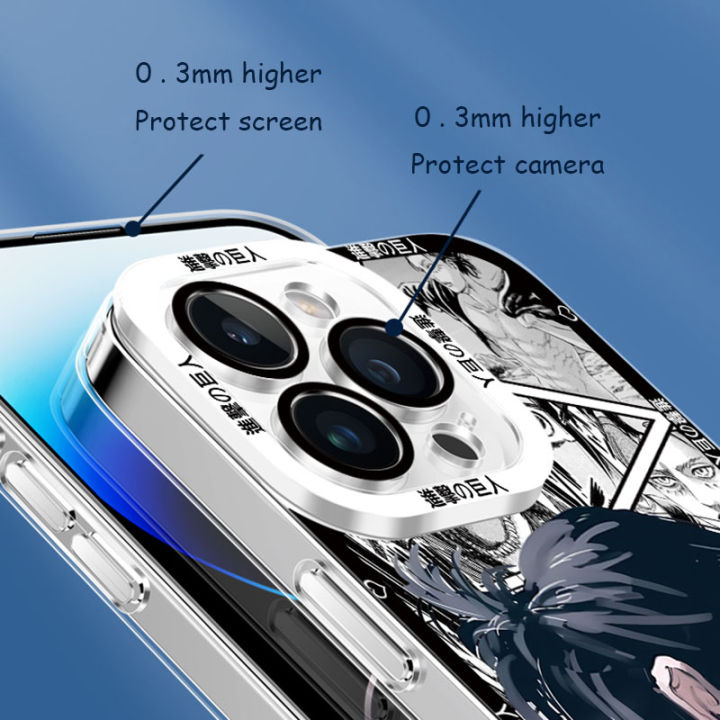 เคสสำหรับ-iphone-12-13-14-plus-pro-max-mini-7-8-plus-se-เคสมือถือแบบใสกันกระแทกลายผ่าพิภพไททันโจมตีซิลิกาเจลนิ่มอะนิเมะการ์ตูนน่ารักโปร่งใสแบบญี่ปุ่น
