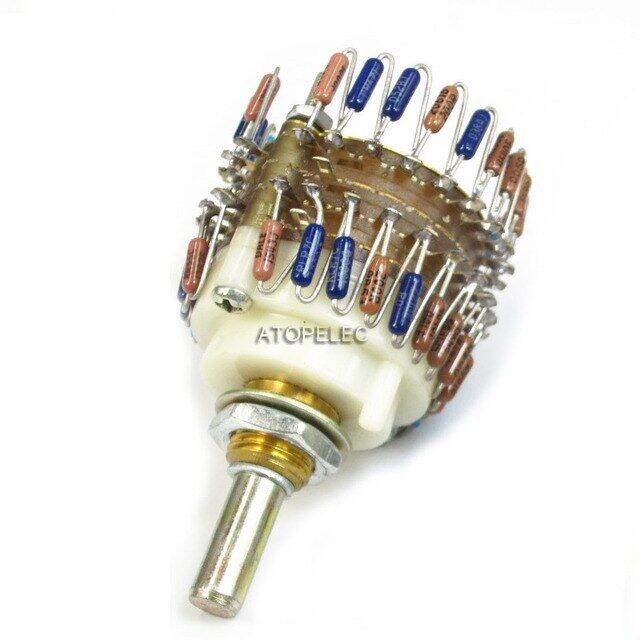 1pc DALE 23Step Attenuator DIY Stereo Volume Potentiometer HiFi 2gang