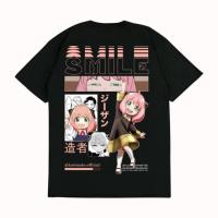 เสื้อยืดลำลองฤดูร้อน เสื้อยืด ANYA FORGER SPY X FAMILY KAOS ANIME MERAH เสื้อยืดคอตตอนฤดูร้อน S-5XL