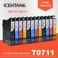 หมึกรองรับ ICEHTANK T0711 0711สำหรับ Epson Stylus SX110 SX105 SX115 SX200 SX205 SX209เครื่องพิมพ์อิงค์เจ็ท SX210