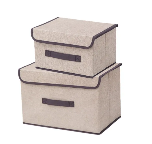 เซ็ตกล่องเก็บของ-1แพ็ค-2กล่อง-กล่องพับได้-กล่องพับได้มีฝาปิด-หลากสี-ไว้ตกแต่งจัดระเบียบ