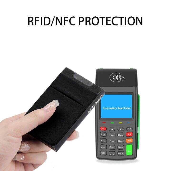 กระเป๋าเก็บบัตร-rfid-กระเป๋าตังค์อลูมิเนียมแบบบางสำหรับผู้ชายกระเป๋าหลังแบบยืดหยุ่นเคส-id-เครดิตที่ใส่บัตรสำหรับเดินทางกระเป๋าสตางค์ผู้หญิง