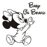 สติกเกอร์ติด Baby On Board ลายการ์ตูนน่ารัก,สติ๊กเกอร์ติดรถยนต์ PVC กระจกรถจักรยานยนต์ครีมกันแดดกันน้ำ