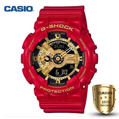 Casio G-shock นาฬิกาข้อมือชาย (53.4 mm,ตัวเรือนสีแดง, สายสีแดง) รุ่น GA-110VLA-4A