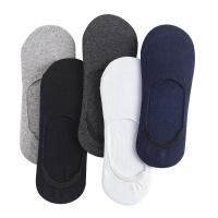 5 Pairs Men Non-slip Silicone Socks Solid Color Invisible Boat Socks Summer Absorb Care Skin High Quality Cotton Sock Slippers Socks Tights