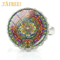 TAFREE Mayan ปฏิทินแหวน Chakra Sacred เรขาคณิต Aztec Mayan Sun Astronomy โบราณคดีดอกไม้เครื่องประดับ Party ของขวัญ CT695