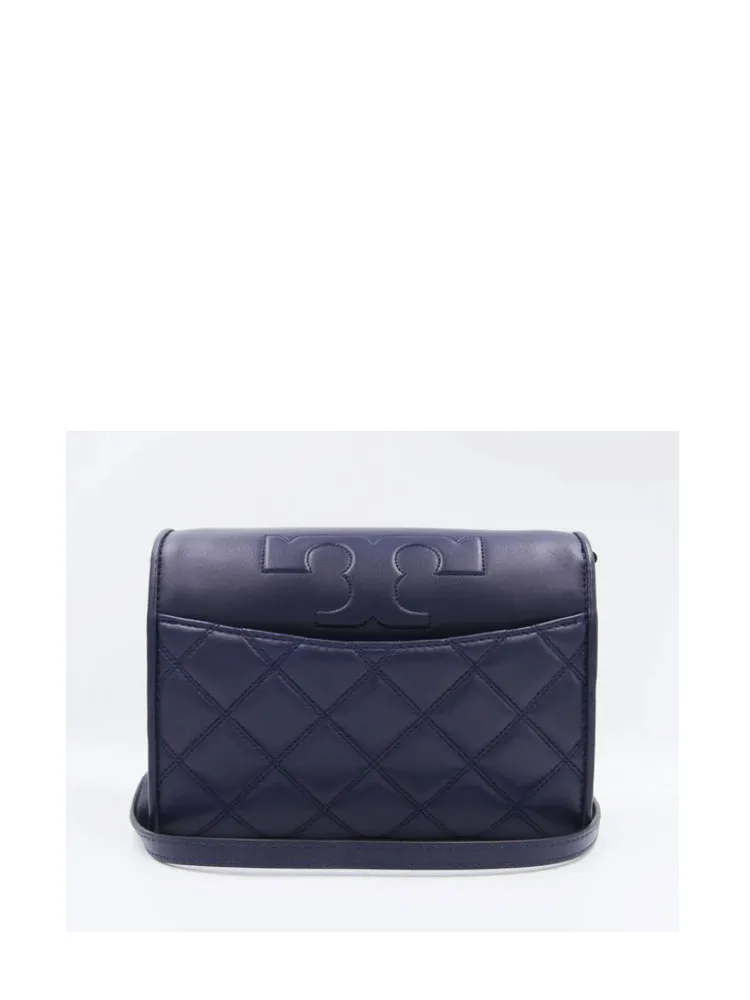 Tory Burch 73125 Savannah Small Navy Quilted Leather Combo Flap Crossbody  Bag | Lazada Singapore