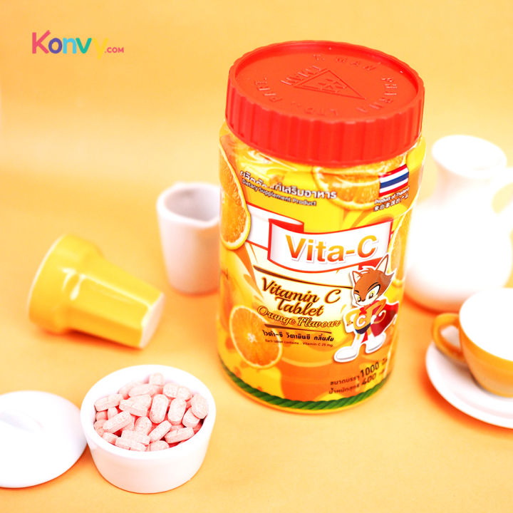 vita-c-vitamin-c-ไวต้า-ซี-วิตามินซี-รสส้ม-วิตามินซีเด็ก-แบบอม-1000-เม็ด-1-กระปุก