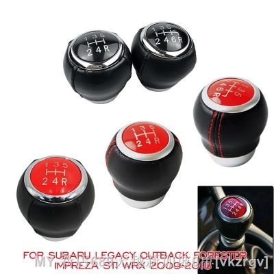 【CW】☞▫  5/6 Speed Leather Gearbox Shift Knob Lever Shifter Stick Subaru Forester Outback STI WRX 2009-2018