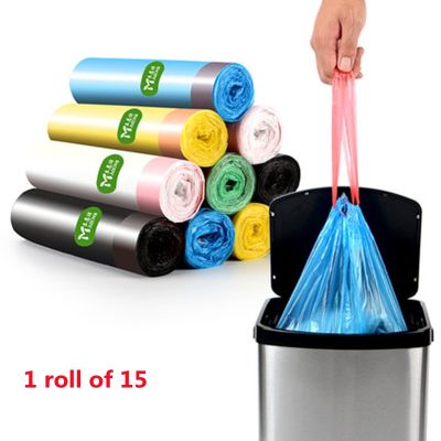 卍 Drawstring Garbage Bag Portable Kitchen Household Automatic Closing Thickening Kitchen Point-breaking Garbage Plastic Bag