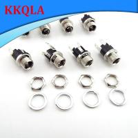 QKKQLA 5.5 x 2.1mm DC Power Jack Panel Mount Terminal 3 Pin 5.5 2.1mm DC Female Socket Supply Electrical DC Jack Connector