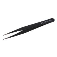 5X Black Metal Straight Sharp Tip Tweezer