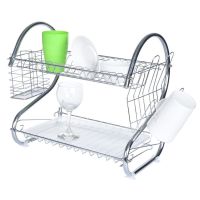 [⚡ส่งฟรี] Dish Racks ชั้นวางจาน ชั้นคว่ำจาน 2ชั้น  ชั้นคว่ำจานสแตนเลสอเนกประสงค์