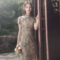 ฤดูร้อนวินเทจ qipao ผู้หญิงดอกไม้เซ็กซี่พรรคชุดจีนดั้งเดิม cheongsam vestidos คลาสสิกคอจีนชุดราตรี ....