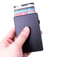 Automatic playing card PU wrapping zipper card package RFID security brush credit kaka box aluminum card wallet --A0509