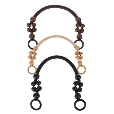 【CC】❇❄  Wood Bead Rope Bag Handle Shoulder Belt for Handbag Replacement(Wood Color/Coffee/Black)