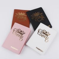 1Pcs Travel Passport Holder Case PU Passport Book Passport Card Holder Wallet Leather Couple Crown Passport Cover Document Bag