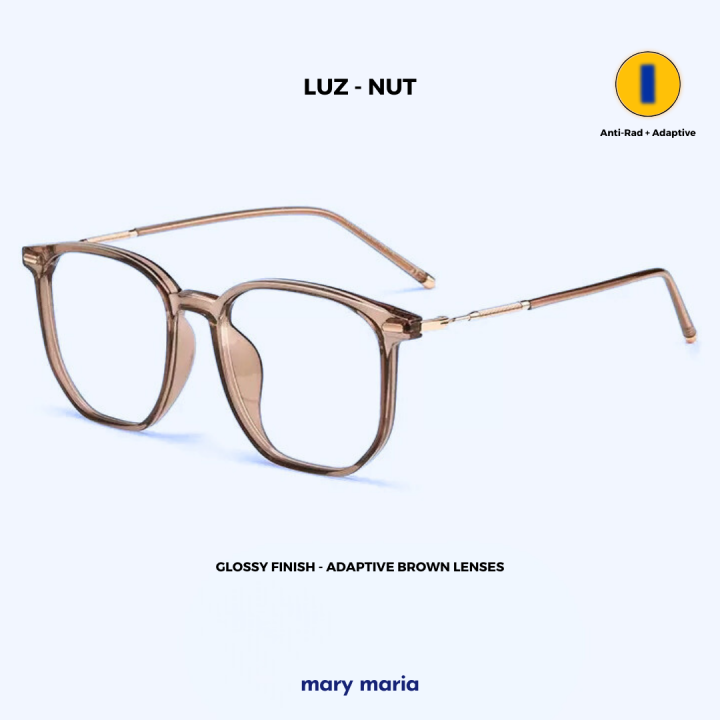 MARY MARIA Luz (NUT & GREY ) TR90 Anti Rad Adaptive Eyeglasses Specs Fashion Eyewear Unisex