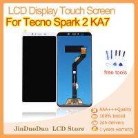 ชิ้นส่วนทดแทนสำหรับ KA7O Tecno Spark 2 KA7ชิ้นส่วนจอสัมผัสแอลซีดีของเครื่องแปลงดิจิทัลคอมโบสำหรับเปลี่ยน Tecno แท้6.0