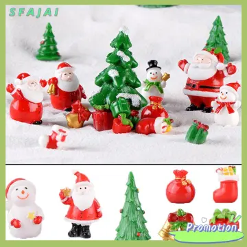 Christmas Miniature Ornaments Mini Resin Santa Claus Snowman