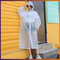 【ส่งจากไทย】Hooded Women Men Rainwear Solid Color EVA Adult Raincoat Waterproof Multi-purpose Portable Reusable Fashion for Outdoor Sports